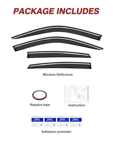 Out-Channel Window Rain Guards Fit for Honda Civic Hatchback 2022-2026,Extra Durable Window Visors Wind Deflector Dark Smoke Vent Shades Car Tape-on with Thicker 4PCS - size: Fit for 2022-2026 Honda Civic Hatchback