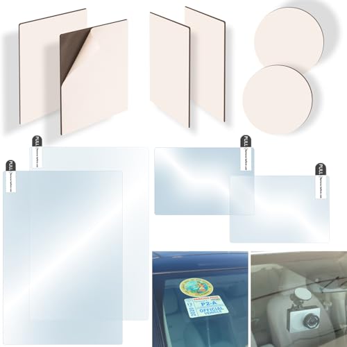 10Pcs Heavy Duty Dash Cam Sticky Pads and Windshield Electrostatic Film,Heat Resistant Double Sided Sticky Tape for GPS Holder,Dashboard Phone Mount Stronger Bond,Customizable,No Residue,Easy Install - color: The White Double-sided Sticker Adhesive
