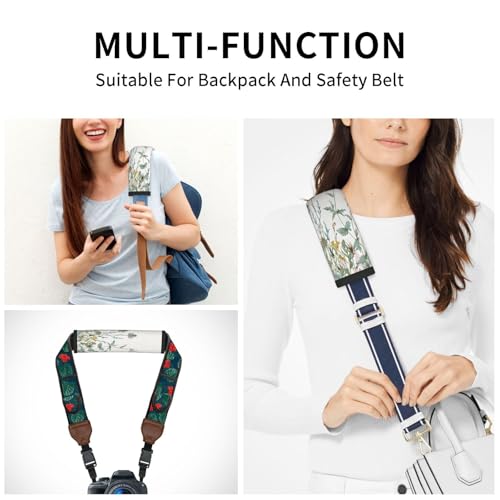 Seat Belt Cover Pad Wildflowers Leaves Soft Safety Car Automotive Seat Belt Pads Cushion Shoulder Strap Covers for Cars or Bags, 2 Pcs - color: Wildflowers Leaves