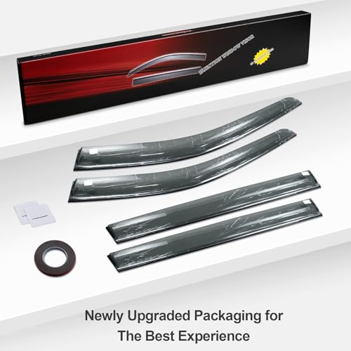 Sze Rain Guards Compatible with Chevrolet (Chevy) Silverado/GMC Sierra 2500HD/3500HD 2020-2026 Crew Cab Side Window Deflectors Window Visors Out-Channel Guard Deflector Vent Visor-4pcs - style: GMC Sierra 2500HD 2020-2025