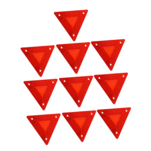 Alipis 10pcs Plastic Car Reflectors Triangle Warning Signs Vehicle Rear Marker Boards Truck Reflective Safety Triangles for Roadside Emergency