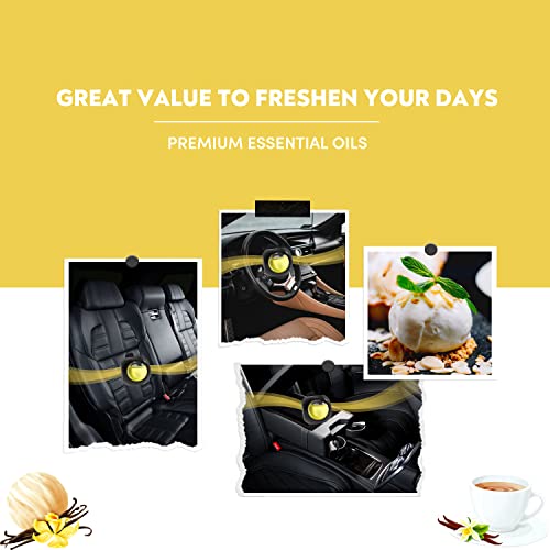 Car Air Freshener Vent Clips, 8 PK, 6 Vanilla, 2 New Car Scent, Provides Long-Lasting Scent, Up to 240 Days, Odor Eliminator - color: Vanilla