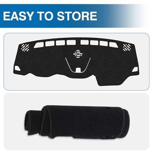 KUST Black Dash Cover for Jeep Cherokee Latitude 2014-2023 Polyester Dashboard Cover Non-Slip Center Console Dash Cover Interior Accessories for Cherokee - size: Cherokee Latitude 14-23(black)