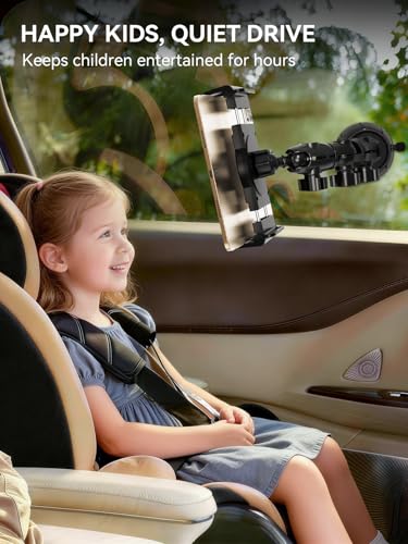OHLPRO Heavy Duty Tablet Holder for Car Truck Dashboard Windshield, 360° Rotatable iPad Car Mount with Long Arm & Strong Suction Cup, Tablet Stand for iPad Pro 12.9 Air Mini Galaxy Tab 4.7-13” - size: for 4.7-13'' Device