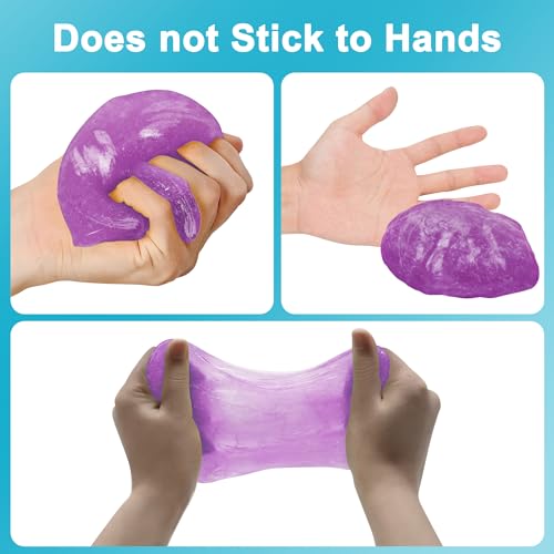 FiveJoy Car Cleaning Gel Kit - Universal Car Detailing Putty for Car Interior - Reusable Goop Cleaner Supplies Auto Slime for Home, Office, Keyboard, Computer 2Pack Purple