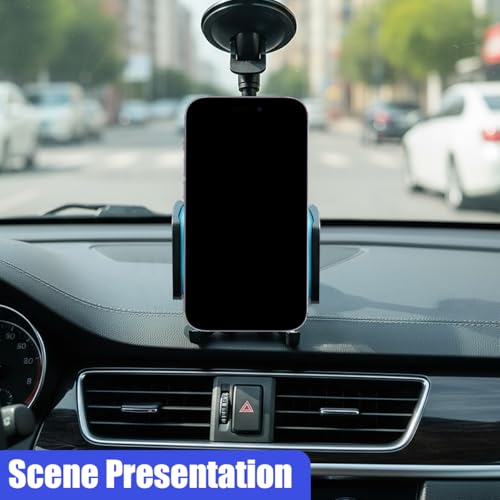 Car Phone Holder Mount, Gooseneck Long Arm Cell Phone Holder, Windshield Window, Dashboard Anti-Shake Handsfree Stand with Strong Suction Cup, Fit for Most Cellphone(Blue) - color: Blue