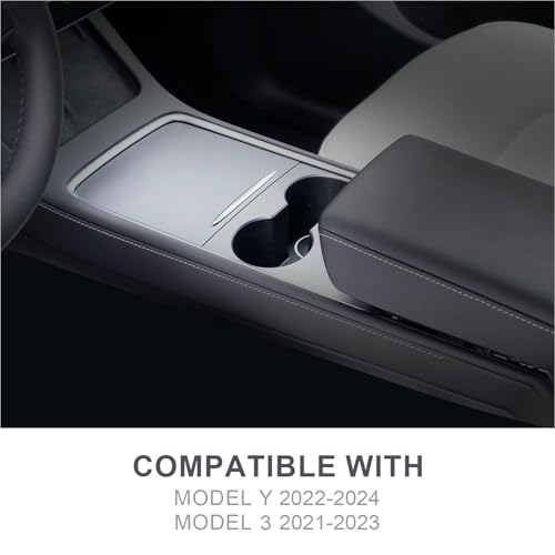 JVMA Center Console Organizer for Tesla Model Y 2024 2023 2022 2021 and Model 3 2021-2023 Accessories with Backlight Transparent Smooth Slide 3 Carbon Edition Upgrade - size: Model y '21-'24 & Model 3 '21-'23
