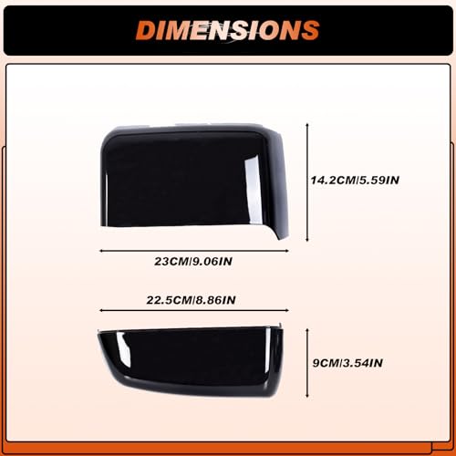 ACLONG Tow Mirror Cover Caps Glossy Black Left & Right Rearview Side Mirror Caps Fit for Chevy Silverado GMC Sierra 2014 2015 2016 2017 2018 2019-1Pair - size: Fit for Chevy Silverado 2014-2019