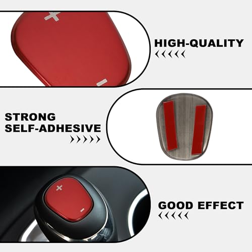 TOMALL Stainless Steel Car Gear Shift Knob Cover Compatible with Chevy Equinox 2018-2020 Shift Panel Trim Gear Lever Cover Trim for Car Interior Center Console Accessories (Red) - color: Stainless Gear-Red