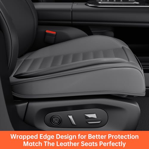 2 Pack Car Bottom Seat Covers, Luxury Leather Front Seat Covers, Breathable and Waterproof Automotive Bottom Seat Covers, Universal Anti-Slip Seat Covers Fit for Most Vehicles (Gray, 2 PCS) - color: Grey-2 PCS