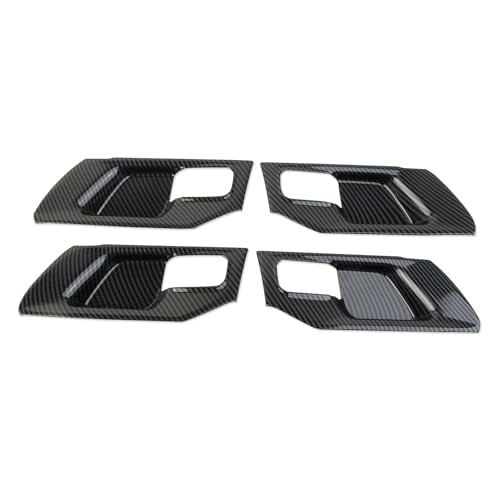 Korlot Carbon Fiber Style Interior Door Handle Bowl Panel Cover Trim for Dodge Ram 1500 2019+ (4 Doors-Without seat Button) - style: 4 doors-without seat button