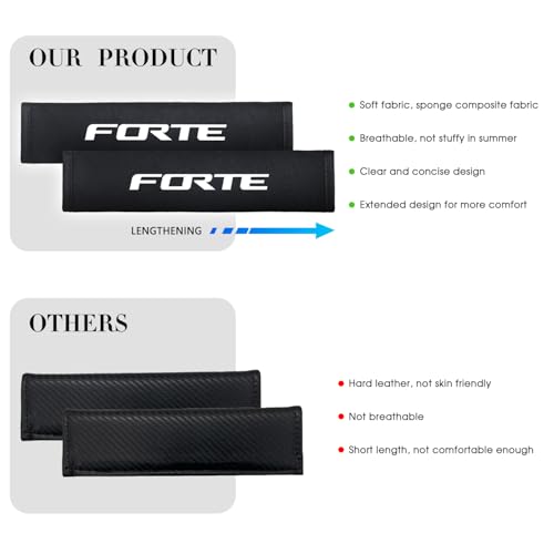 2PCS Seat Belt Covers Compatible with KIA K3 2019-2021 Car Accessories, Seatbelt Shoulder Strap Pads Safety Belt Cushions Protective Sleeves - color: Seat Covers-FORTE