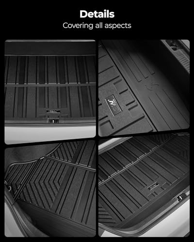 3W Cargo Liner & Seat Back Mats for 2021-2026 Chevrolet Chevy Tahoe/GMC Yukon (Only Yukon, Not Fit Yukon XL)/Cadillac Escalade (Only Escalade, Not Fit Escalade ESV), All Weather TPE Custom Fit - size: Chevy Tahoe 21-26 Cargo Liner&Backrest