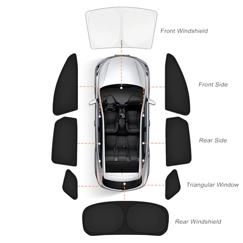 KUST Car Window Shades for Toyota 4Runner 2010-2024 Windshield Sun Shade Side Window Cover UV Block Privacy Protection 4Runner Accessories for Camping Blackout Rear Back Full Set 8PCS - size: FOR | Toyota 4Runner 2010-2024