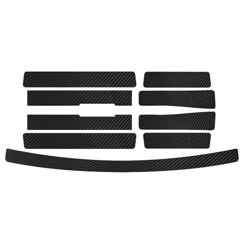Bilisin 9PCS Car Door Sill Protector Compatible with Honda CRV 6th Gen 2023-2025,Carbon Fiber Leather Auto Trunk Door Sill Entry Guard Scratch Protector Accessories - size: for 6th Gen 2023-2025