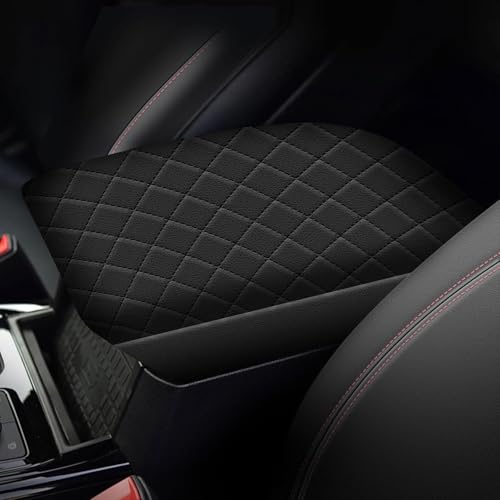AOMSAZTO Center Console Cover Customized Armrest Cover Compatible with 2011-2019 Ford Explorer Soft Cozy Leather Arm Rest Covering for Car - color: black-1