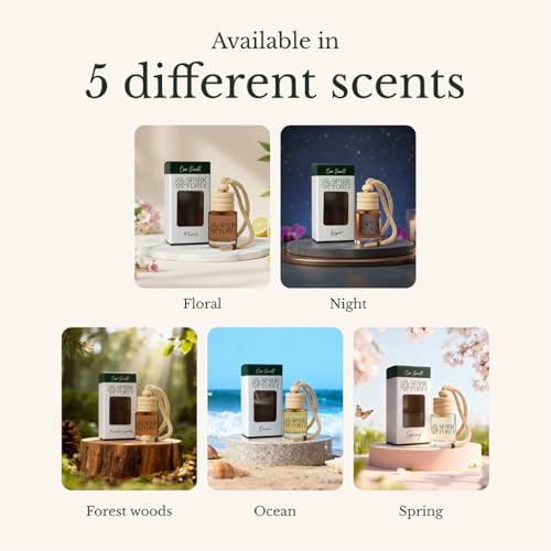 Ocean Car Perfume Car Air Freshener 30-Day Luxury Essential Oil Cologne Scent Gift Set for Men & Women, Auto Diffuser for Truck SUV Long-Lasting Fresh Scent