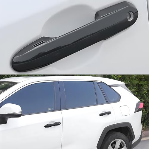 No Adhesive Snap-on Car Door Handle Cover Protector Compatible for Toyota 2019 2020 2021 2022 2023 2024 2025 RAV4 2020~2026 Highlander 2023 2024 Crown Accessories - style: 2. Four Doors Keyless Entry