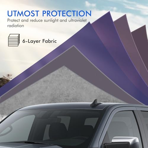 Car Cover Waterproof All Weather, 6 Layers Outdoor Full Exterior Cover Rain Sun UV Snowproof Protection with Zipper Cotton, Mirror Pocket for Chevrolet Silverado - style: Chevrolet Solod