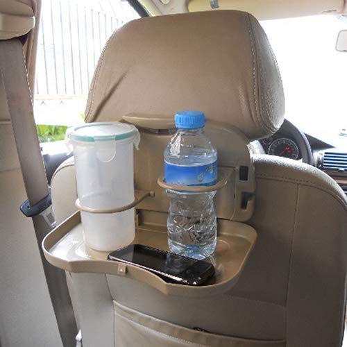 BaoST Multi-Function Car Folding Dining Table Tablet Holder Travel Car Back Seat Organizer Portable Car Food Drink Holder Tray Foldable Food Cup Tray Stand Desk Kids Snack Rack Black