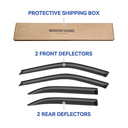 Window Visors Rain Guards Shield for 1996-2000 Honda Civic Sedan, Out-Channel Window Vent Wind Deflectors Visors Shades for 96-00 Civic - size: 1996-2000 Honda Civic Sedan
