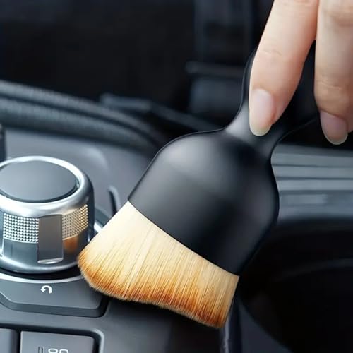 2Pcs Soft Bristle Car Interior Cleaning Brush - Compact Dust Removal Tool for Seats, Vents & Consoles (Non-Scratch Portable Design) - color: White
