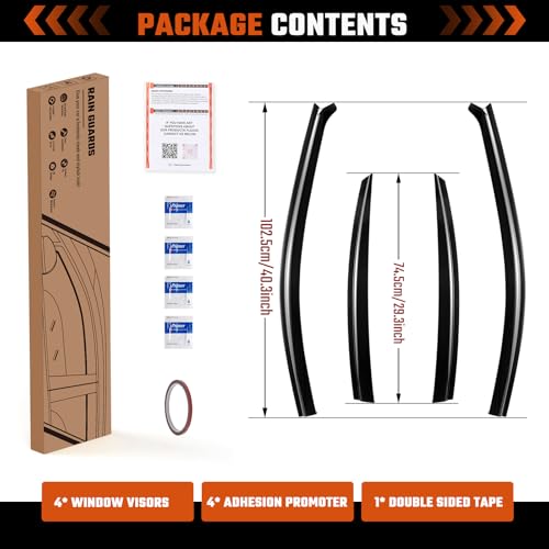 Tape-on Rain Guards Compatible with 2019-2024 Kia Forte, Out Channel Window Deflector Extra Durable Side Sun Wind Deflectors 2024 Forte Rain Guard Black 4 PCS - size: Fit for Kia Forte 2019-2025