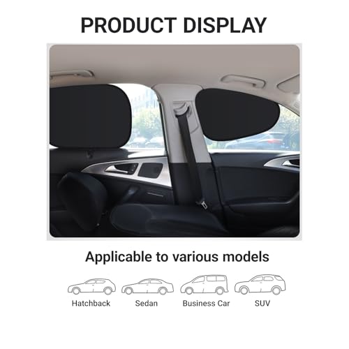 Car Side Window Sun Shades, 4 PCS Front and Rear Window Sunshades Privacy Curtains, Sun Glare and UV Rays Protection, Block Light for Breastfeeding, Taking a nap, Changing Clothes, Camping - size: 4 PCS