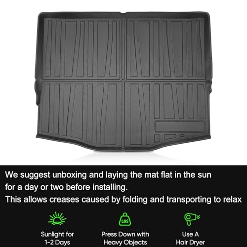 KUST Trunk Cargo Mat for 2020-2026 Ford Escape Accessories, All Weather Cargo Liner Rear Trunk Liner TPE Rubber Raised Edge - size: For 2020-2026 Escape | Trunk Mat