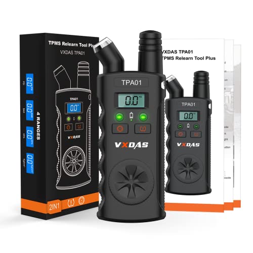 VXDAS TPA01 TPMS Relearn Tool for GM, 150PSI Digital Tire Pressure Gauge, 2 in 1 Tire Pressure Monitoring Sensor Activation Tool for Buick/Chevy/Cadillac/Opel Series Vehicles, 2 Mins Quick Reset