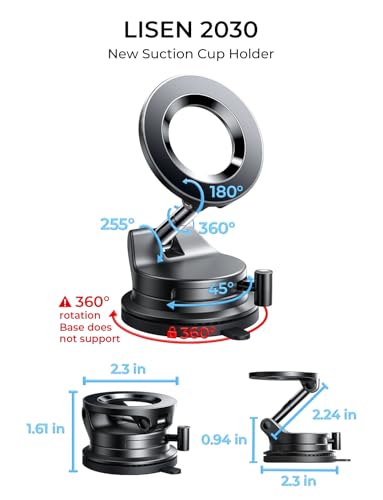 LISEN for Magsafe Car Mount, Magnetic Phone Holders for Your Car, Car Phone Holder Magnetic, Car Accessories for Women Men Ford Jeep Truck BMW, Gifts for iPhone 17 Pro Max 16 15 14 13 12, 2Pack