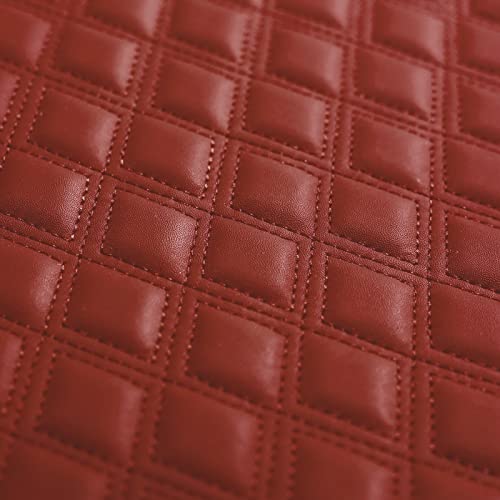 Car Floor Mats, Luxury Faux Leather Automotive Floor Mats All Weather for Cars Truck SUV (4 Pieces,Wine Red) - color: Burgundy
