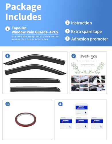Extra-Thick Window Rain Guards Fit for Ford F150 2015-2026 SuperCrew & 2017-2026 Raptor/F-250/F-350/F-450/F-550 Super Duty SuperCrew Full Size Window Deflectors Window Vent Visors Shades - size: 2015-2026 F150&2017-2026 F250-F550 SuperCrew