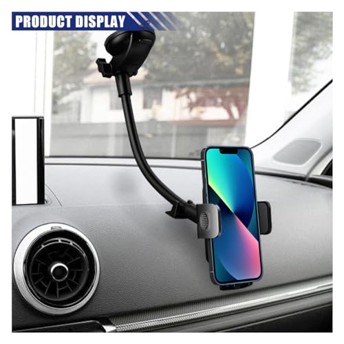 LAINLOY Car Phone Holder Mount, 12 Inch Gooseneck Long Arm Cell Phone Holder, Windshield Window, Dashboard Anti-Shake Handsfree Stand with Strong Suction Cup, Fit for Most iPhone (L005L) - color: L005L