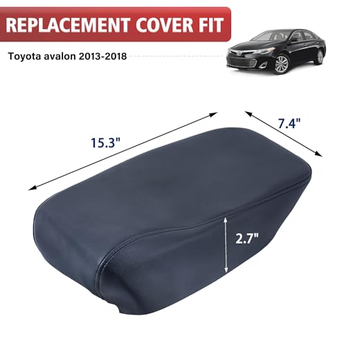 KBH Center Console Armrest Cover Replacement for Toyota Avalon 2013 2014 2015 2016 2017 2018, Vinyl Leather, Car Arm Rest Lid Skin Upholstery, Anti-Scratch, Dark Gray (Without Lid) - color: Dark Gray, size: Center Console Cover Replacement