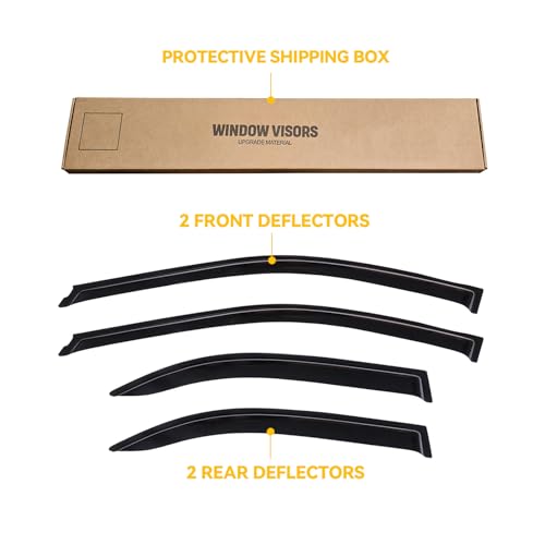 Window Visors for 2002-2006 Toyota Camry, Rain Guards Shields Vent Deflector Shade Wind Dark Smoke 2003 2004 2005 02 03 04 05 06, Tape-On, 4PCS - style: For 2002-2006 | Toyota Camry | Out-Channel