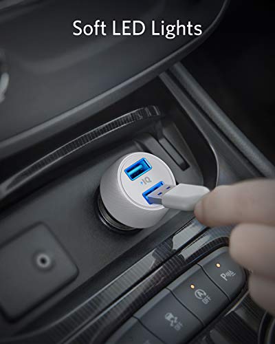 Anker 24W Car Charger 2-Port 4.8A Ultra-Compact PowerDrive 2 Elite with PowerIQ Technology for iPhone XS/Max/XR/X/8/7/6/Plus, iPad Pro/Air/Mini, Galaxy Note/S Series, LG, Nexus, HTC and More