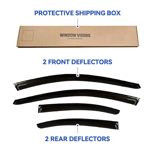 YQAUTEC Window Visors Rain Guards Shield Compatible with 2015-2021 Subaru WRX, Window Wind Deflectors Vent Shades for 15-21 Premium Limited STi - size: Y273SW