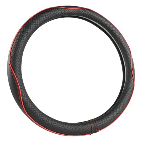 West Llama Customized Auto Car Steering Wheel Cover for Dodge RAM 1500 2500 3500, 15.5-16 inch (Black+Red Line-Large Size) - color: D-Black+Red, size: Large Size (15 ½''-16'')