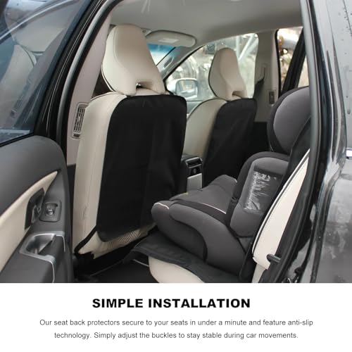 2 PCS Kick Mats Backseat Protector, Large Protective Kick Mat Waterproof Car Back Seat Cover, Universal Back Seat Protector for Vehicles Protect from Dirt Mud Scratches