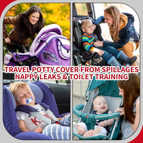HunnmingRe 2 Pack Black Car Seat Protector for Potty Training Waterproof Piddle Pad Cover from Spillages Nappy Leaks Toilet Training Anti Slip Backing Strollers Carseat Liner for Toddlers Babies - style: Black+Grey