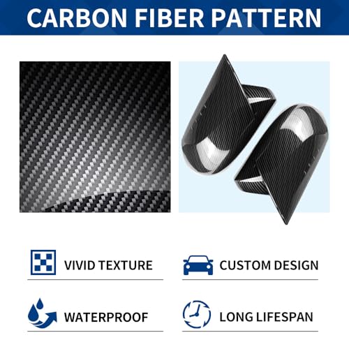 Side Mirror Cover Compatible with Toyota (Camry 2018-2025, Ox Horn Style-Carbon Fiber Pattern) - size: Ox Horn Style-Carbon Fiber Pattern