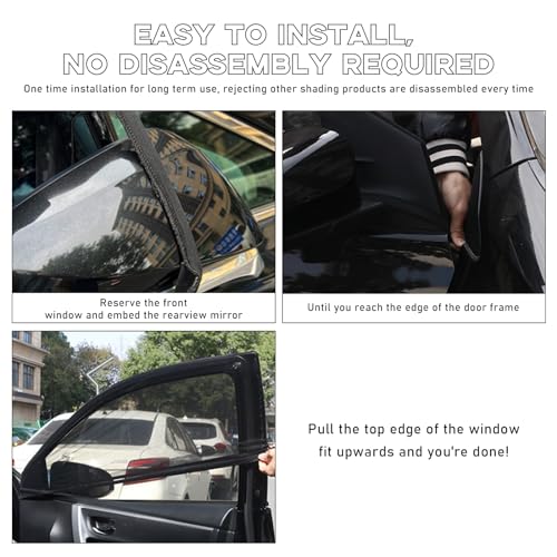 Ohleats 4 PCS Car Window Shades, Auto Front Rear Side Window Sun Shades for Block Heat & UV Protection, Breathable Mesh Baby Window Screen Covers, Universal Car Accessories (Car) - size: Car 4PCS