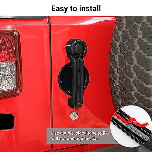 Exterior Door Handle Cover Tailgate Handle Cover Recess Guard Compatible with 2007-2017 Jeep Wrangler JK JKU Sports Sahara Freedom Rubicon Unlimited, Black, 15PCs - color: Black