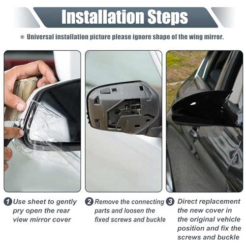 X AUTOHAUX 1 Pair Car Rear View Driver Passenger Side Mirror Cover Cap Replacement White for BMW F20 F22 F23 F30 F31 F32 F33 F36 F87 M2 X1 E84 Mirror Guard Covers