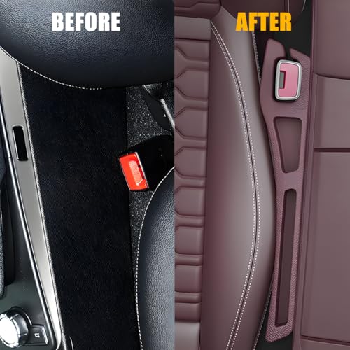 Car Seat Gap Filler, 2PCS Crevice Blocker Stopper Between Vehicle Seat Console, No Drop Automotive Fill Crevice Guard Interior Accessories, Universal for SUV Truck Sedan (Red) - color: Red