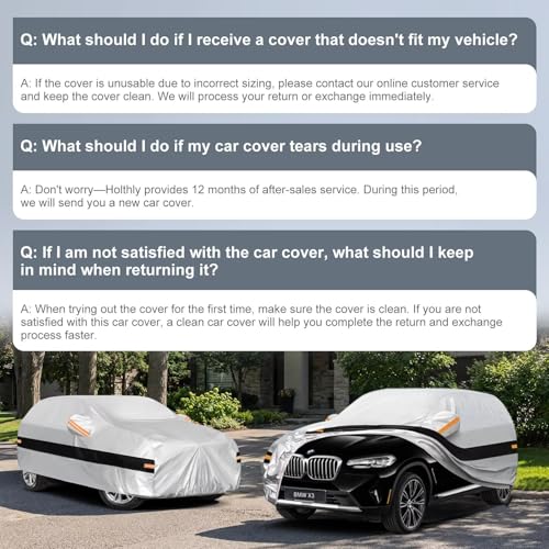 10 Layers SUV Car Cover Custom Fit for BMW X3 (2010-2026) F25, G01, G45, G48, Waterproof All Weather for Automobiles, Outdoor Full Cover Sun Dust Rain Protection with Cotton. Silver - size: Custom Fit for BMW X3