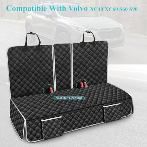 Dog Car Seat Cover Compatible with Volvo XC40 XC60 S60 S90 Back Seat Accessories, Waterproof Pet Bench Backseat Covers with Non-Slip Backing - 2026 New