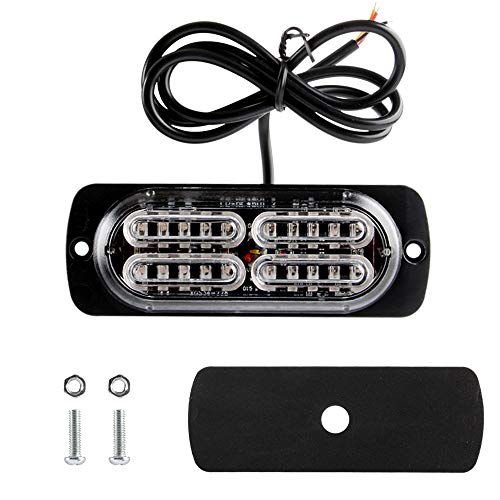 12-24V 20-LED Super Bright Emergency Strobe Warning Caution Hazard Construction Waterproof Flashing Strobe LED Light Bar Surface Mount for Car Truck SUV Van (Blue) - color: Blue