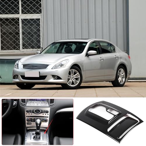 Gear Shift Panel Trim Cover Compatible with Infiniti G37 2009-2013, ABS Plastic Gear Shifter Console Anti-Scratch Frame Cover Accessories (Gloss Black) - color: gloss black